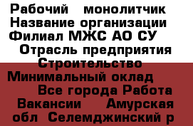 Рабочий - монолитчик › Название организации ­ Филиал МЖС АО СУ-155 › Отрасль предприятия ­ Строительство › Минимальный оклад ­ 45 000 - Все города Работа » Вакансии   . Амурская обл.,Селемджинский р-н